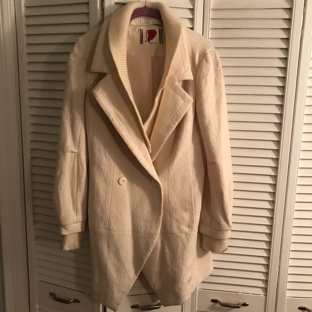 Free People cream winter coat